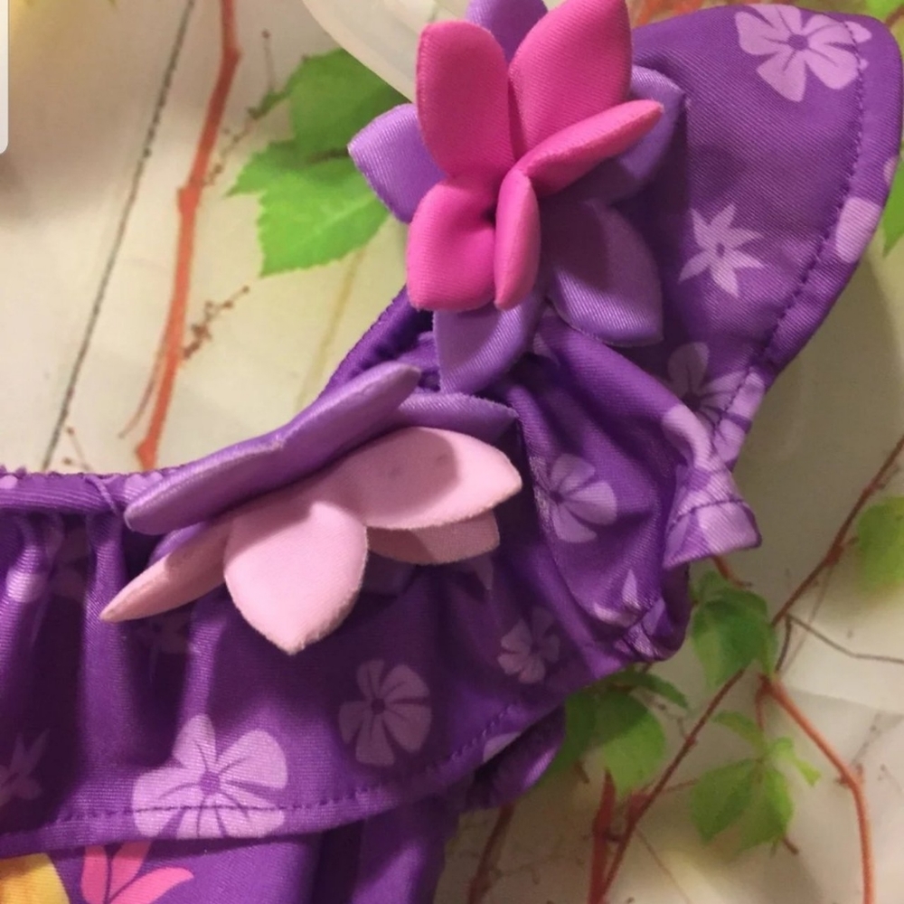 Disney Rapunzel purple tankini top Sz 4 yrs - Picture 3 of 5